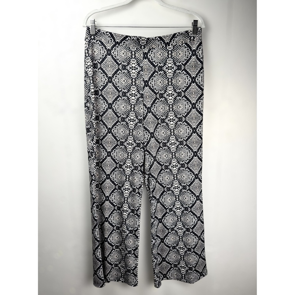 Boston Proper Snakeskin‎ Print Wide Leg Pants Women's Size M Black and White